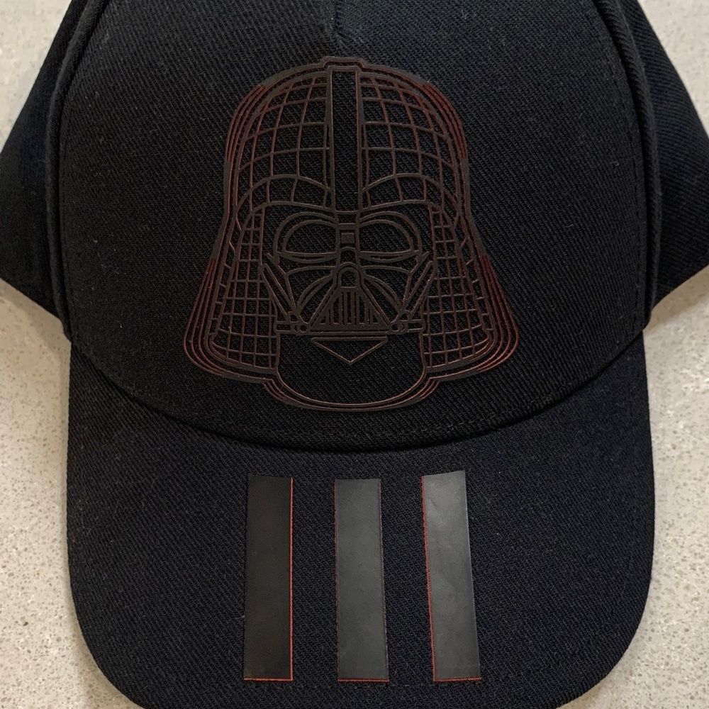 ADIDAS Black Kids Hat with Iconic Star Wars Graphic. Snap back